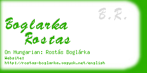 boglarka rostas business card